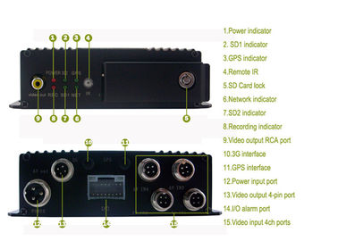 gravador de vídeo móvel com as 4 mini câmeras, auto transferência do cartão do sd do dvr 4CH de WIFI