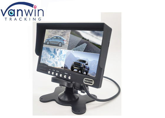 Monitor 7 do carro exposição do LCD da câmera de opinião traseira da polegada 4ch/4 separações para o caminhão rv