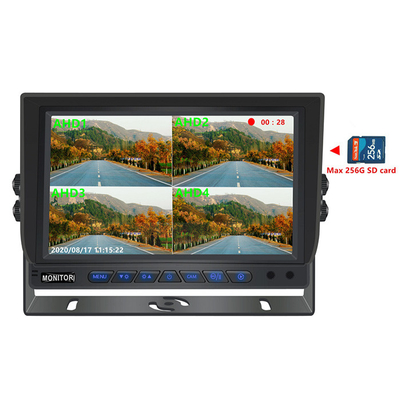 7 polegadas 1024 * 600 AHD Monitor Quad Display Car Truck Sistema de câmera de segurança com função de gravação