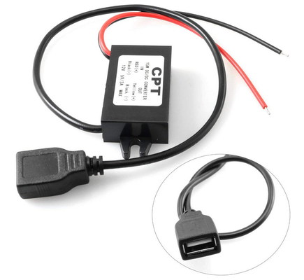 Conversor de corrente contínua Módulo Buck 12V para USB 5V 3A Conversor de corrente contínua-corrente Step Down Adaptador para carro