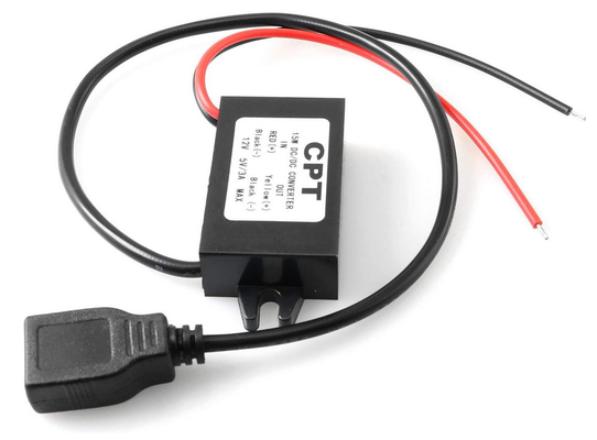 Conversor de corrente contínua Módulo Buck 12V para USB 5V 3A Conversor de corrente contínua-corrente Step Down Adaptador para carro