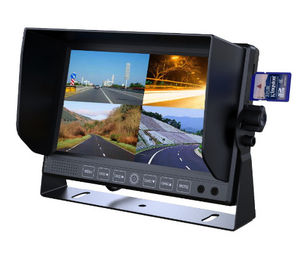 4 cartão 9inch do monitor 32GB SD do carro de TFT do quadrilátero do canal para o painel VW702-DVR