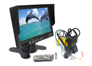 O monitor 7 do lcd do tft do carro do quadrilátero avança a tela com 4 entradas das câmaras de vídeo