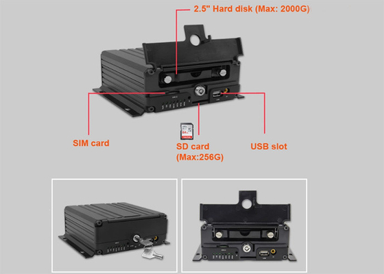 Armazenamento de cartão móvel do CCTV DVR MNVR 4 CH HDD SD do veículo de H.265 4G NVR 1080P AHD