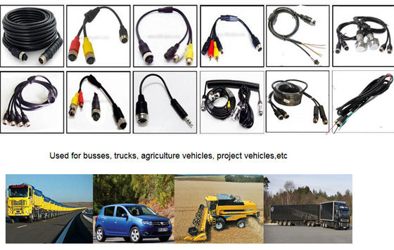 Customize DVR Acessórios M12 4pin Feminino / Masculino Para RCA / BNC DC Connector / Adaptador Cabos