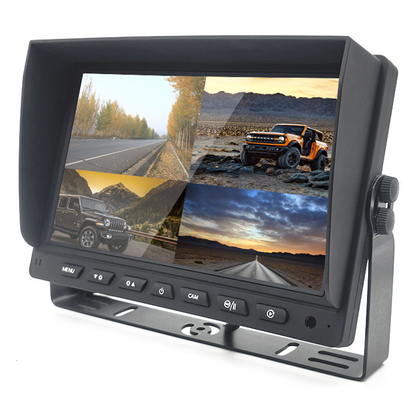 Monitor de carro AHD TFT de 7 polegadas 9 polegadas 10 polegadas Construído em DVR para 4 sistemas de câmeras