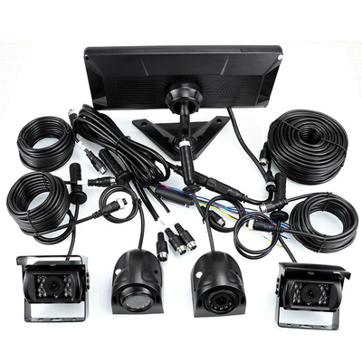 Sistema de DVR de Carro de Inteligência Artificial Alarme BSD 360° 4CH 10,36 polegadas Monitor com gravador para caminhão