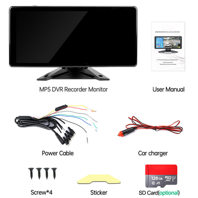Sistema de DVR de Carro de Inteligência Artificial Alarme BSD 360° 4CH 10,36 polegadas Monitor com gravador para caminhão