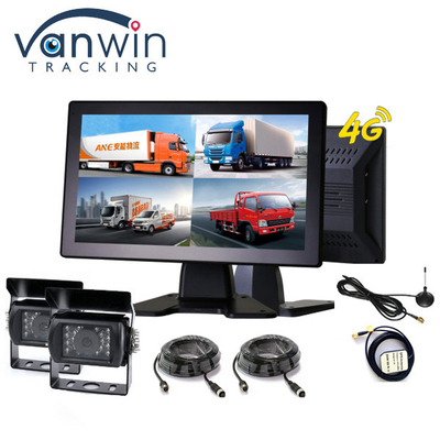 10.1 polegada touch screen 4G Car Bus Truck AHD Monitor System Câmera de vigilância 720P Night 4CH