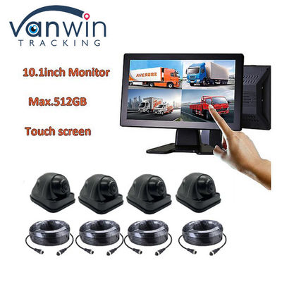 10.1 polegada touch screen 4G Car Bus Truck AHD Monitor System Câmera de vigilância 720P Night 4CH