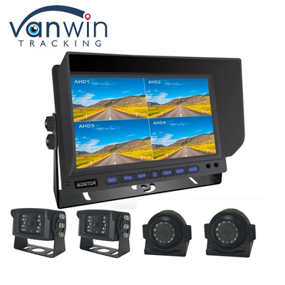 AHD 9Inch Quad Car Monitor Com Câmeras Gravação de Vídeo 4CH Quad TFT Monitor