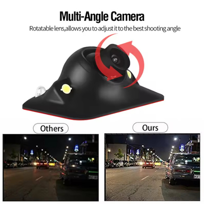 Estacionamento Frente traseiro Espelho lateral retrovisor Câmera de apoio com UFO à prova d'água Luz LED Visão noturna