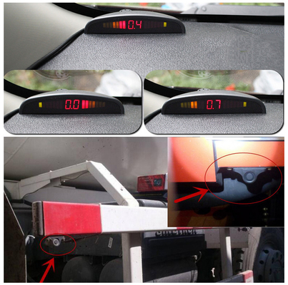 12V-24V Veículos Sistema de radar de apoio reverso com sensores de estacionamento dianteiro/atrás com ecrã LED