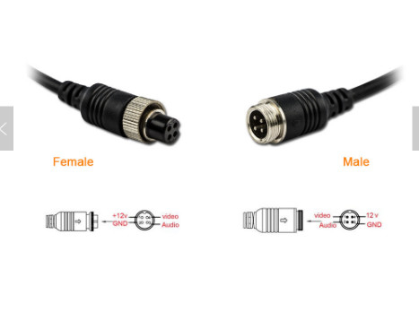 M12 Adaptador de cabo 4Pin para conector de câmera de circuito fechado Fêmea para macho / Fêmea Y splitter cable