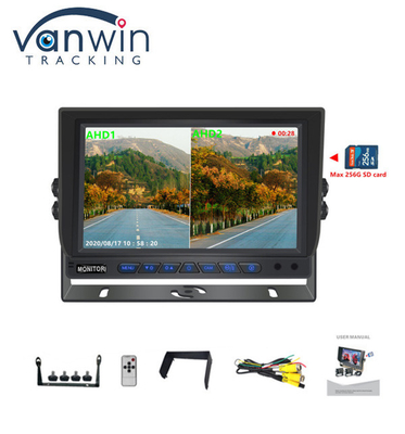 Nova chegada AHD 4CH SD Card 1080P 9inch Quad Monitor All In One DVR para ônibus de caminhão