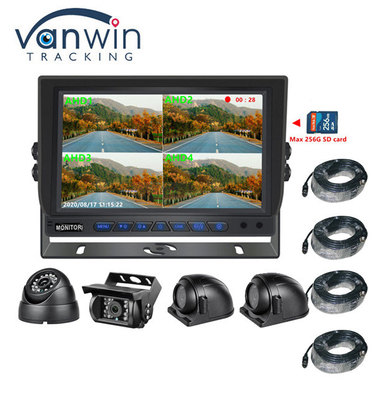 Venda Quente 9 polegadas 1024 * 600 AHD Quad Display Car Truck Sistema de Câmera de Segurança Com Função de Registro