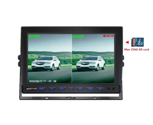 Venda Quente 9 polegadas 1024 * 600 AHD Quad Display Car Truck Sistema de Câmera de Segurança Com Função de Registro