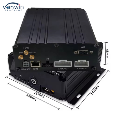 Cartão SD de disco rígido de 8 canais DVR móvel H.264 MDVR de carro para monitoramento de segurança do veículo