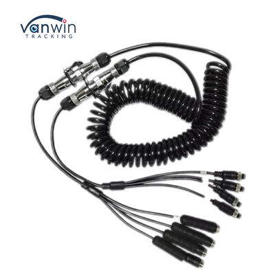 Car Video Aviação fio de mola conector de reboque fio 4-Pin/RCA espiral extensão cabo enrolado