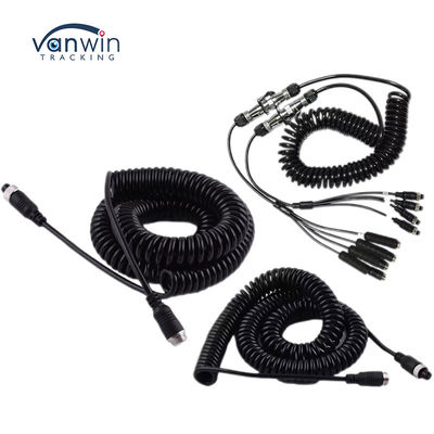Car Video Aviação fio de mola conector de reboque fio 4-Pin/RCA espiral extensão cabo enrolado