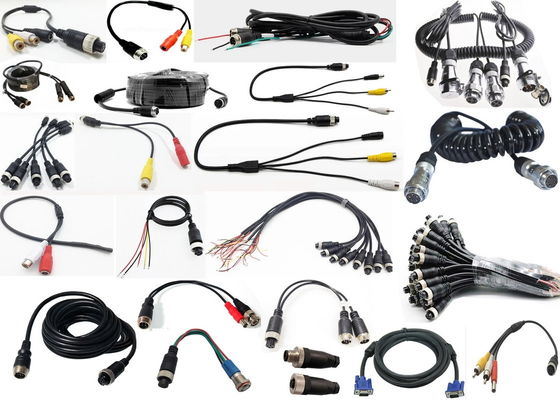Car Video Aviação fio de mola conector de reboque fio 4-Pin/RCA espiral extensão cabo enrolado