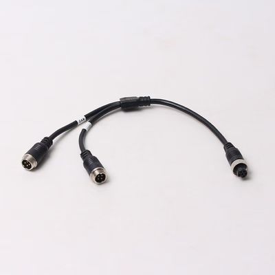 O cabo do adaptador da aviação dual homem de 4 Pin ao conector fêmea de 6 Pin para 2 câmeras