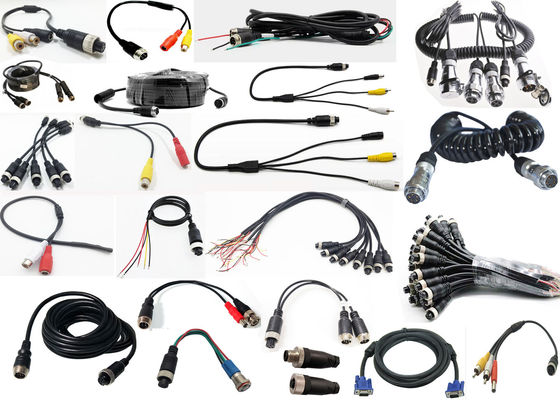 20m Grade de aviação GX12 4pin Homem para Fêmea câmera de retrocesso câmeras de visão traseira cabo de extensão para DC 12V/24V conexão