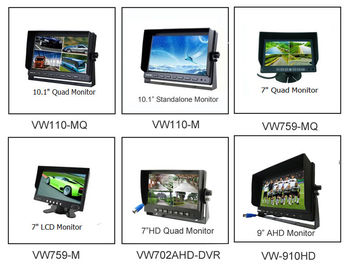Canais rachados do monitor 4 de TFT LCD do carro do quadrilátero com gravação de vídeo incorporado de DVR