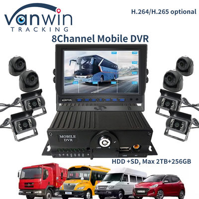 8 canais 1080P AHD DVR móvel de veículo CCTV MDVR 2TB HDD para ônibus de caminhão-taxi