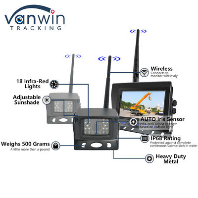 Sistema de câmera digital sem fio AHD de 7 polegadas para caminhão câmera traseira de carro Kit de monitoramento de carro TFT sem fio