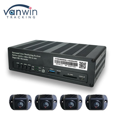 8 CH 4G 360 MDVR de visualização panorâmica com AI ADAS DSM BSD Vista panorâmica Sistema de câmera DVR de veículos automóveis