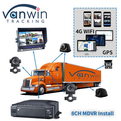 HDD 1080p 8ch DVR móvel 4g GPS WIFI MDVR Kit Sistema de câmera para rastreador de veículos Segurança do carro