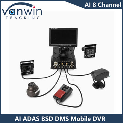 H.265 8CH HDD DVR Móvel Avançado Condução DSM ADAS BSD AI Sistema de Monitoramento de Sensor Pedestre
