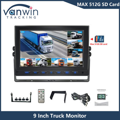 9 polegadas 8 canais AHD Monitor Video 1080P Car LCD IPS Monitor para ônibus caminhão trailer