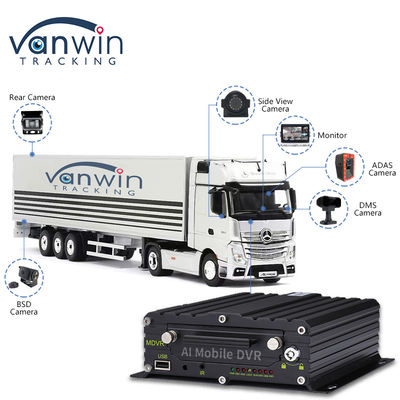 ADAS DMS BSD AI Veículo Frota Câmera Carro Com 8CH WiFi GPS 4G Live View Mobile DVR para Carro