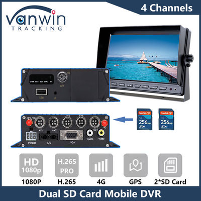 4G GPS Dual SD Card DVR móvel 1080P 4CH CCTV Camera Recorder Segurança DVR de rastreamento móvel