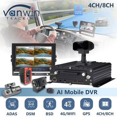 8CH AI BSD ADAS DMS MDVR System HD 1080P HDD DVR móvel com função 4G GPS WIFI