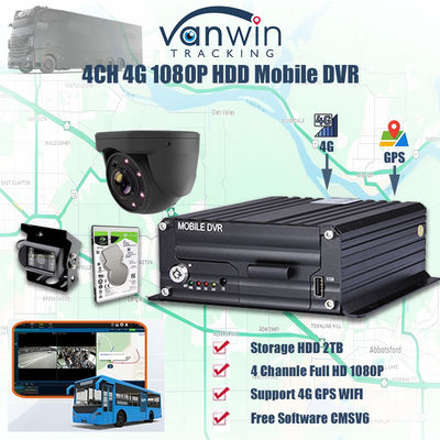 H.265 4CH 1080P HDD DVR móvel Veículo Kit de gravação de vídeo CCTV Sistema de câmera MDVR