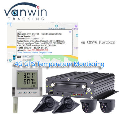 Sistema de monitorização de temperatura de caminhão congelador 4G Veículo GPS MDVR tudo em uma solução