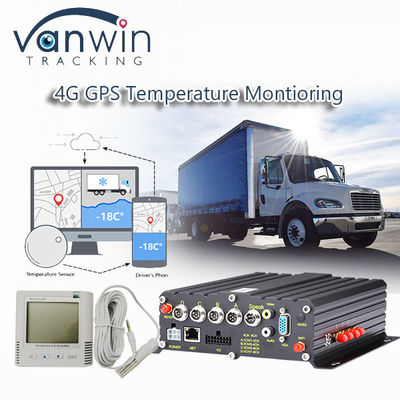 Gravador de vídeo GPS sem fio 4CH 4G Monitoramento de temperatura para veículos refrigerados