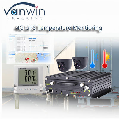 Gravador de vídeo GPS sem fio 4CH 4G Monitoramento de temperatura para veículos refrigerados