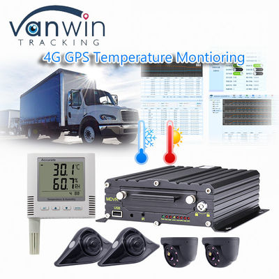 Gravador de vídeo GPS sem fio 4CH 4G Monitoramento de temperatura para veículos refrigerados