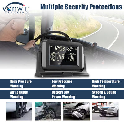 4CH GPS 4G Monitorização em tempo real DVR móvel Sistema externo de monitoramento de alarme de pressão dos pneus