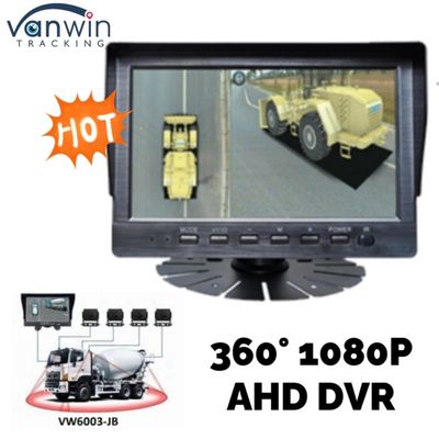 360 graus AHD DVR 7 / 9 / 10,1 polegadas Sistema de gravação de câmera de carro para caminhões ônibus