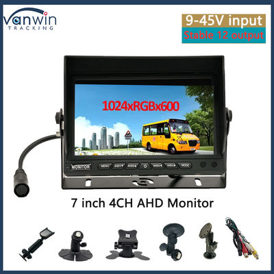 Monitor de carro de 7 polegadas de saída VGA CCTV auto-compatível tela de vigilância de segurança com chapéu de sol com U Stand
