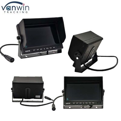 Monitor de carro de 7 polegadas de saída VGA CCTV auto-compatível tela de vigilância de segurança com chapéu de sol com U Stand