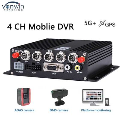 DVR de carro de 4 canais com câmera AHD GPS 5G Gravador de vídeo de cartão SD para ônibus de caminhão