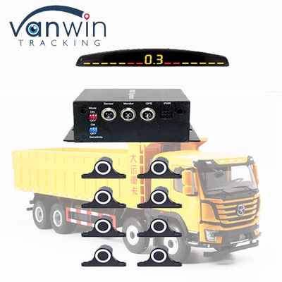 Exibição LCD 12 Sensores Assistência de backup reverso Radar Monitor Parking Sistema para caminhões pesados 5M