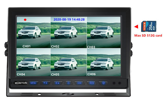 10.1 polegadas HD TFT LCD Screen Waterproof Vehicle Display for Trucks/Vans Power Supply DC 12V-24V -30C a 80C Modo Noturno