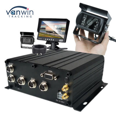 Sistema de vigilância móvel em veículo 4CH AHD 1080P com armazenamento HDD e ecrã de monitoramento HD